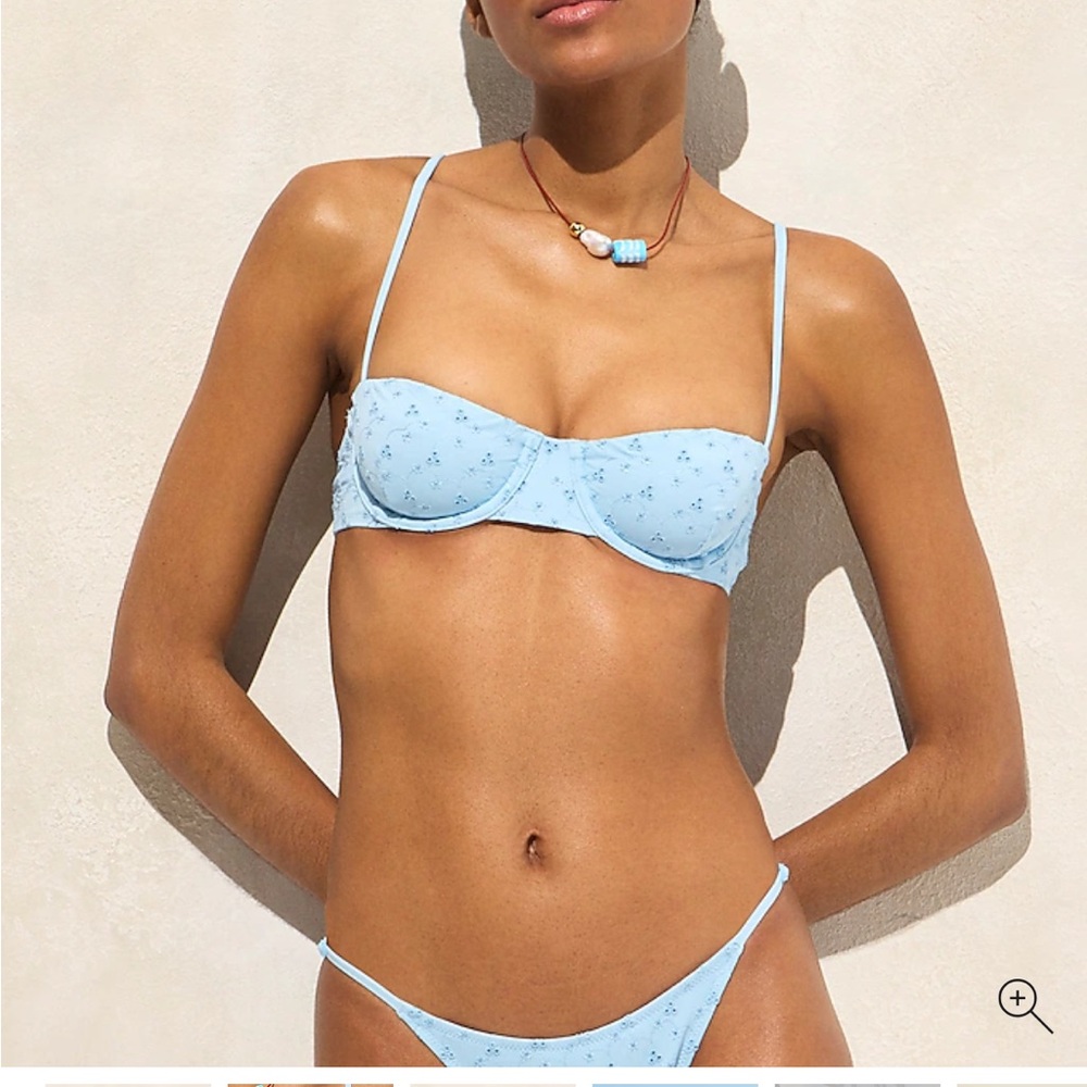 J. Crew Eyelet balconette underwire bikini top 34D